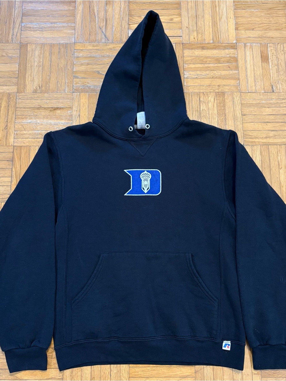 Y2K Russell Duke Lacrosse Rib Knit Hoodie